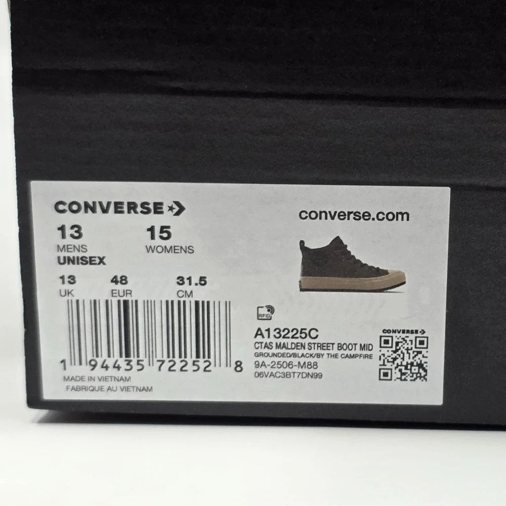 Converse‎ CTAS Malden Street Faux Leather Mid Boots Men's Size 13 Brown A13225C